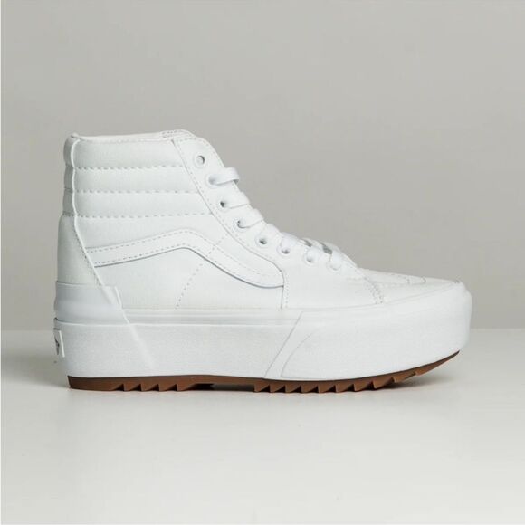 Vans New In Box Unisex Sk8-Hi Stacked Sneaker True White Size Women's 8 Mens 6.5 - Picture 2 of 10